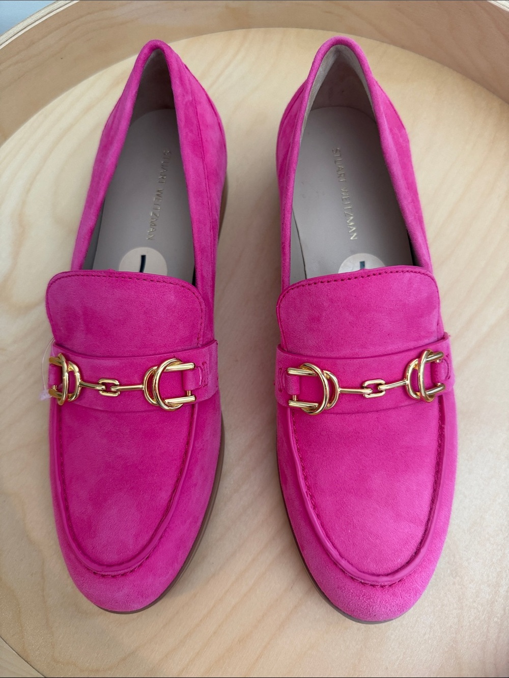 NWT STUART WEITZMAN Owen Buckle Loafer in Peonia Hot Pink Size 7 - Picture 5 of 12
